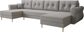 AKCIÓ Kinyitható U alakú ülőgarnitúra SILVIANO 300x140 cm, szürke + 2 díszpárna INGYENES II. osztály