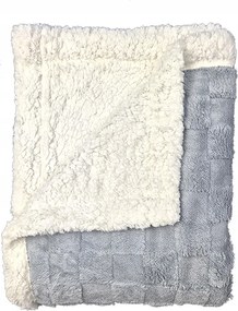 Mikroplüss takaró bárány/juh mintával 160x200cm Világos szürke kockás