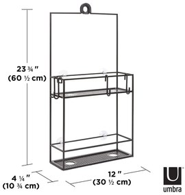 Fekete függő acél fürdőszobai polc Cubiko – Umbra