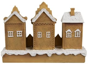 Kis mézeskalács házikó sor Merry Christmas karácsonyi dekoráció