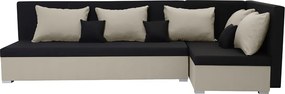 ARO Kinyitható sarokkanapé Fekete/krém