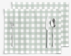 Goldea pamut reggeliző alátét - zsálya színű kockás - 2db 30 x 40 cm