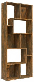 füstös tölgy színű szerelt fa könyvszekrény 67 x 24 x 161 cm