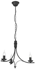 Lamkur Csillár láncon LUCY 3xE14/60W/230V fekete LM-3.153/CZARNY
