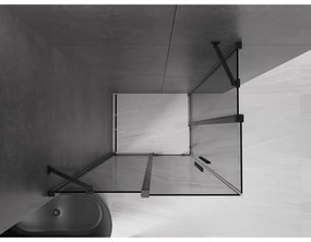 Mexen Velar Duo, zuhanykabin tolóajtóval 100 x 90 cm, 8mm szürke üveg, fekete matt, 871-100-090-42-70