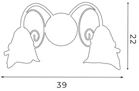 Fali lámpa KOKARDA 2xE14/60W/230V