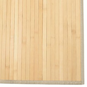 négyszögletű világos természetes bambusz szőnyeg 80 x 200 cm