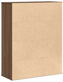 barna tölgy színű szerelt fa könyvszekrény 60x24x76,5 cm