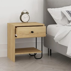 Natúr színű éjjeliszekrény tölgyfa dekorral Saturne – Marckeric