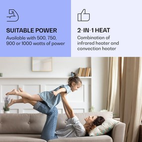 Klarstein La Palma 1000 smart, infravörös hősugárzó 2 az 1-ben, 120 x 60 cm, 1000 W, tükör elülső rész
