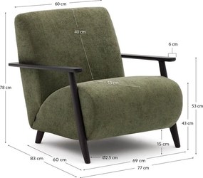 Zöld zsenília fotel Meghan – Kave Home