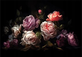 Fotótapéta Rózsák sötét alapon vinil 312x219 Luxus bársony +ragasztó