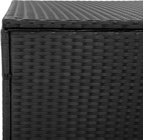 Fekete Polyrattan Kerti Tárolóláda 110 X 50 X 58 Cm