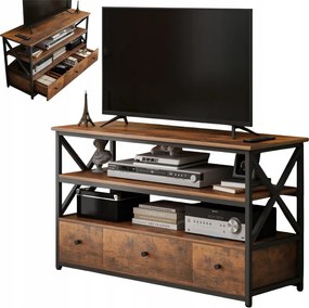 Rtv Szekrény Tv Alá Loft Komód Nappaliba Polcokkal Fiókokkal 110 CM