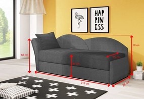 AGA kinyitható kanapé, 200x80x75 cm, sötétzöld/világoszöld, jobbos