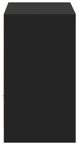 fekete szerelt fa TV-szekrény LED-ekkel 91 x 34 x 61 cm