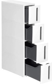 Műanyag tároló fiókok, keskeny tárolókocsi 45 x 84 x 17 cm