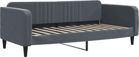 vidaXL sötétszürke bársony kanapéágy 90x200 cm