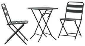 vidaXL Kert Bistro Készlet 3 pcs Antracit Acél