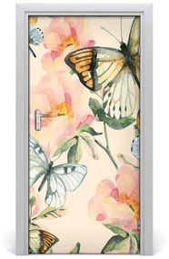 Ajtóposzter öntapadós Rózsák és pillangók 85x205 cm