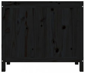 fekete tömör fenyőfa szennyestartó láda 88,5 x 44 x 76 cm