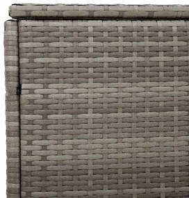 szürke polyrattan kerti tárolóláda 110x50x58 cm