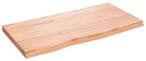 világosbarna kezelt tömör tölgyfa fali polc 80x40x(2-4) cm