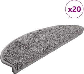 vidaXL 20 db szürke, félkör alakú, nagy lépcsőszőnyeg 65 x 21 x 4 cm