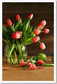 Poszter keretben 40x60 Piros tulipánok