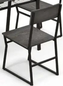 4 Db-os Étkezőszék Szett loft stílusban, szürke színben