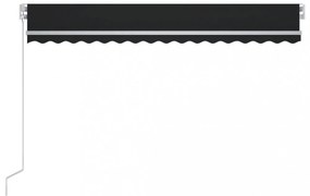 antracitszürke kézzel kihúzható LED-es napellenző 400 x 350 cm