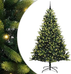 vidaXL Mesterséges Hajlított Karácsonyfa 300 LED-del Zöld 240 cm