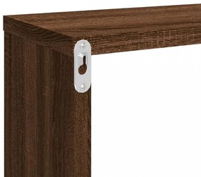 4 db barna tölgyszínű szerelt fa fali kockapolc 80x15x26,5 cm
