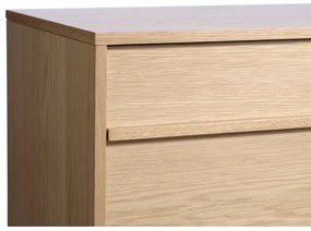 Natúr színű alacsony komód tölgyfa dekorral 75x140 cm Ponza – Unique Furniture