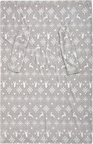 Karácsonyi Takaró rénszarvas mintás ujjakkal és zsebbel 130x190