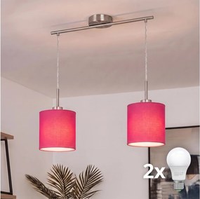 Brilagi - NUBILA LED csillár kábelen 2xE27/60W/230V rózsaszín