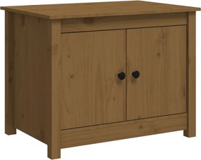 vidaXL mézbarna tömör fenyőfa dohányzóasztal 71 x 49 x 55 cm
