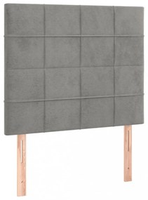 világosszürke bársony ágykeret matrac nélkül 90x200 cm