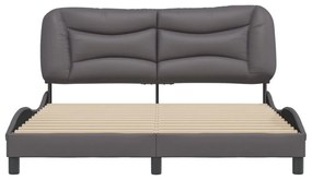 szürke műbőr ágykeret matrac nélkül Hvar 160x200 cm