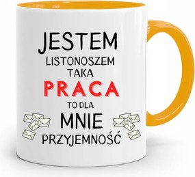 Sárga Bögre Postásnak Ilyen Munka Öröm fényképes nyomtatással