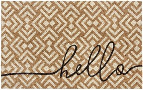 Vastag lábtörlő kókusz 45x75cm Hello, bejárati szőnyeg