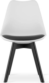 AKCIÓ Fehér-fekete BALI MARK szék fekete lábakkal II. osztály