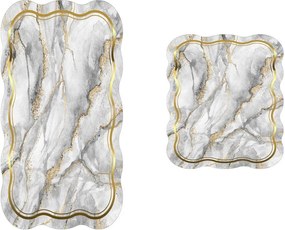 Szürke-aranyszínű fürdőszobai kilépő szett 2 db-os 60x100 cm – Foutastic