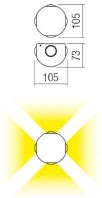 Redo 90500 -LED Kültéri fali lámpa MILESTONE 4xLED/3W/230V IP54 antracit