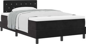 vidaXL Boxrugós ágy matracmal fejtámlával Fekete 120 x 190 cm Bársony