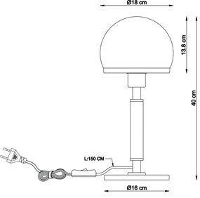 Globo 21954S - Asztali lámpa HAKU 1xE27/40W/230V fekete/barna