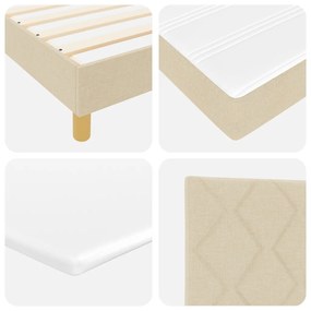 Boxspring Ágy Matrac – Krém, 90 x 200 cm, Szövet