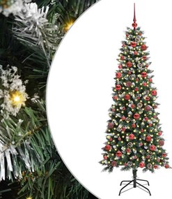vidaXL Mű karácsonyfa 300 LED-del Zöld 180 cm PVC és Műanyag és Acél