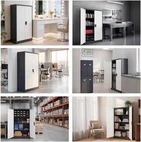 Fém irodai iratszekrény antracit-fehér KEVIN 900 x 1400 x 400 mm