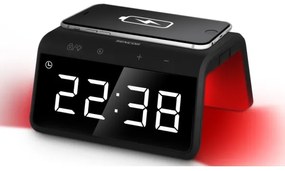 Sencor - LED RGB Ébresztőóra vezeték nélküli töltéssel 10W/1xCR2032